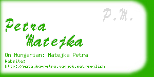 petra matejka business card